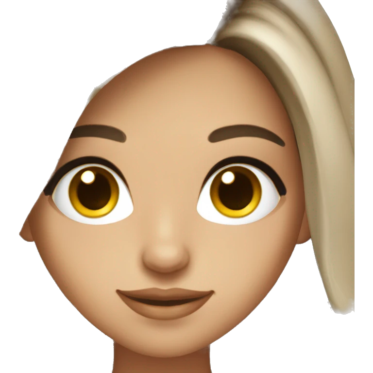 cute brunette with highlights and long eyelashes emoji