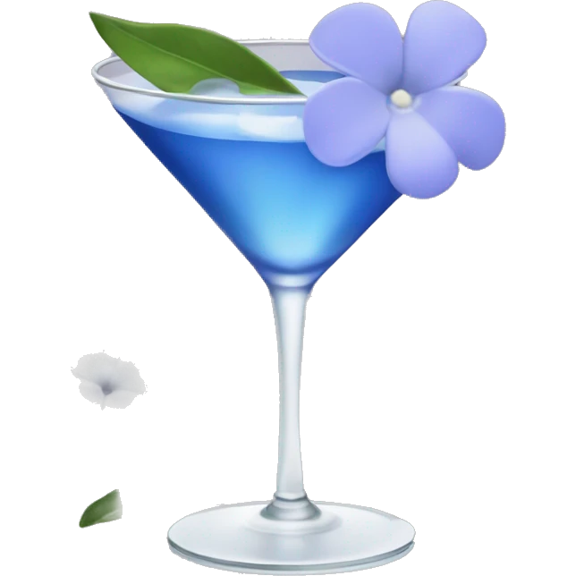 Periwinkle cocktail with white flower emoji