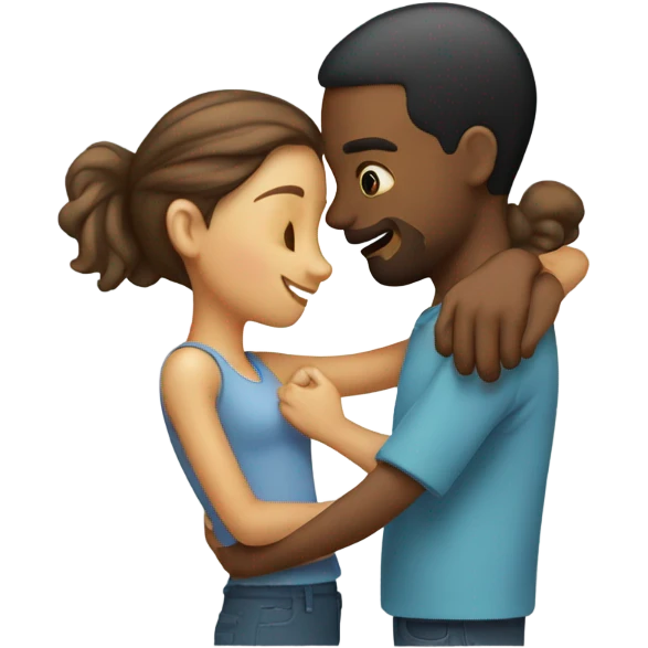 make a guy and a girl, they're hugging. They're facing each other emoji