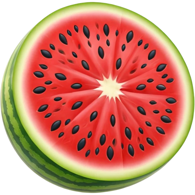 half watermelon showing yellow interior and seeds emoji