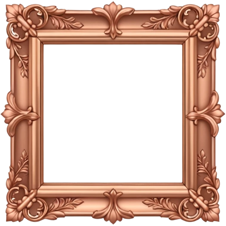 ornate roccoco square rose gold frame emoji