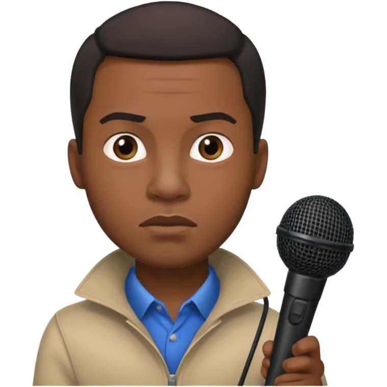 Public Speaker black man with mic emoji