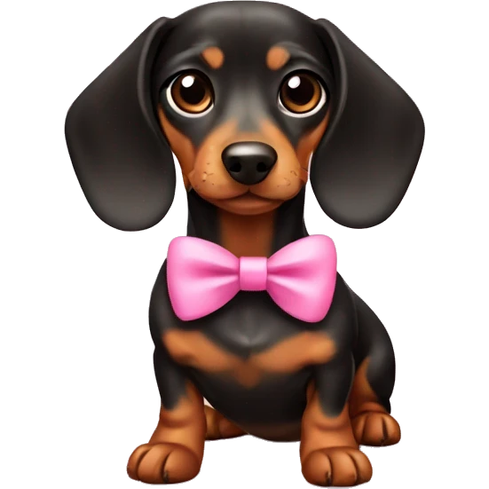 dachshund with pink bow emoji