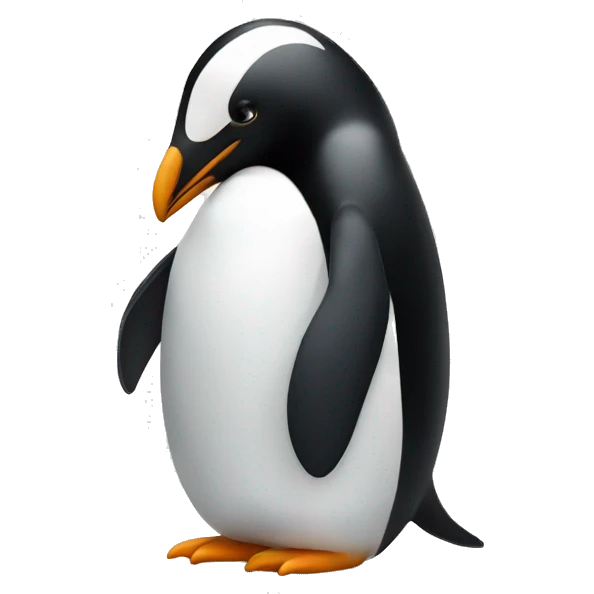 Penguin eating emoji