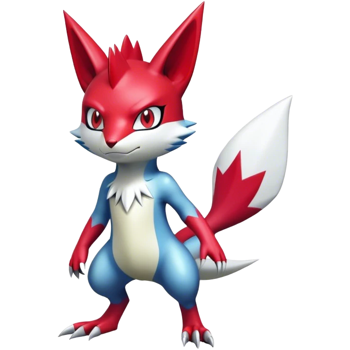 Cool Shiny Digimon-Sneasel-Zangoose-hybrid full body emoji
