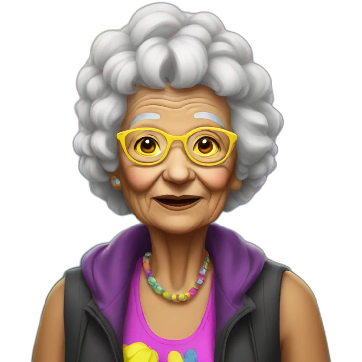 Old Lady raver emoji