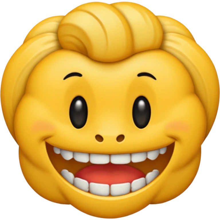 Emoji padrão de cor preto com aparelho dentário bragets com os dentes a mostra bem amarelo emoji