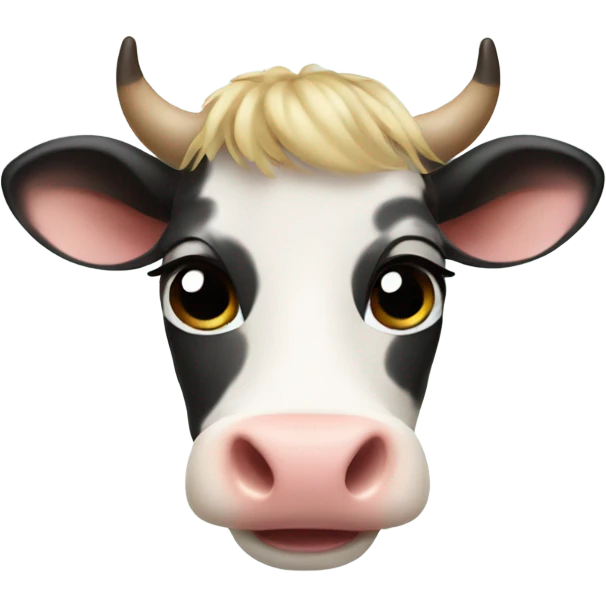 cute female cow with lashes memoji emoji