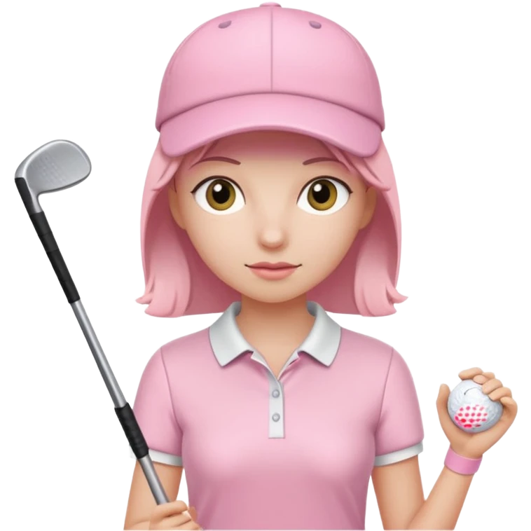 person with light pink outfit and golf club emoji