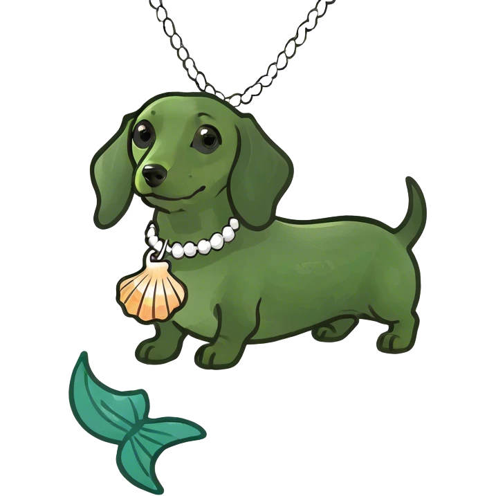 Miniature dachshund with mermaid tail emoji