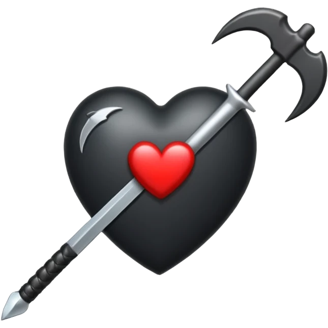 Corazón negro con una flecha emoji