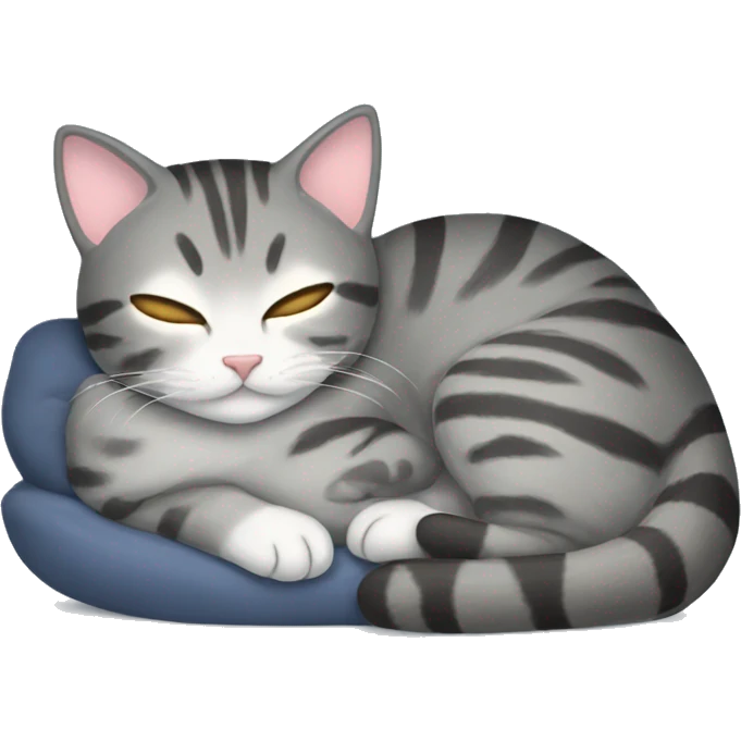 cat sleeping gray tabby emoji