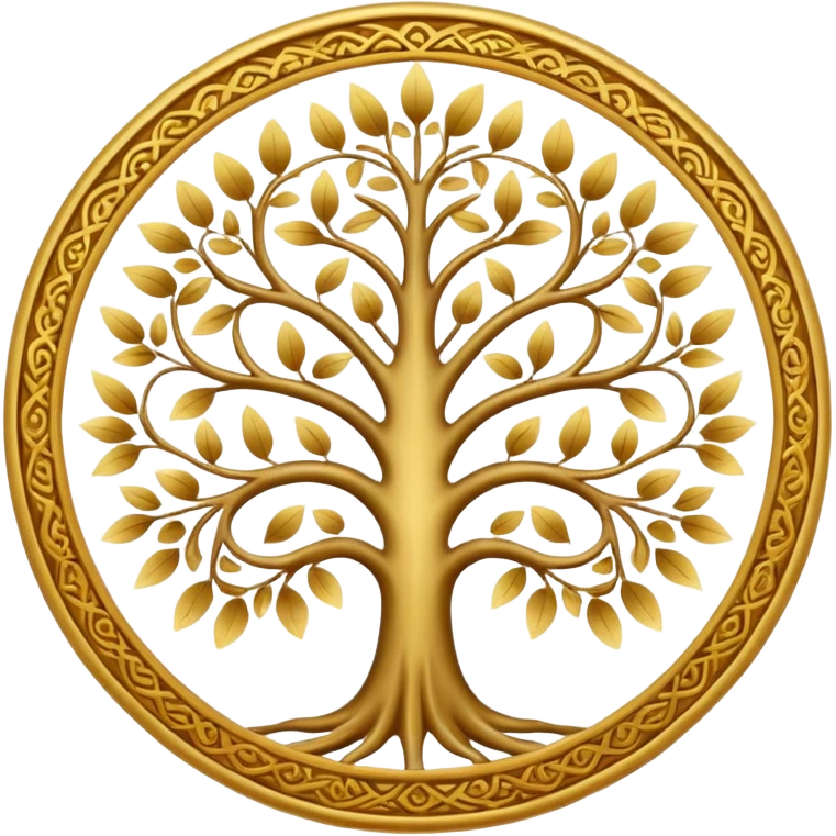 Golden mandala tree emoji emoji