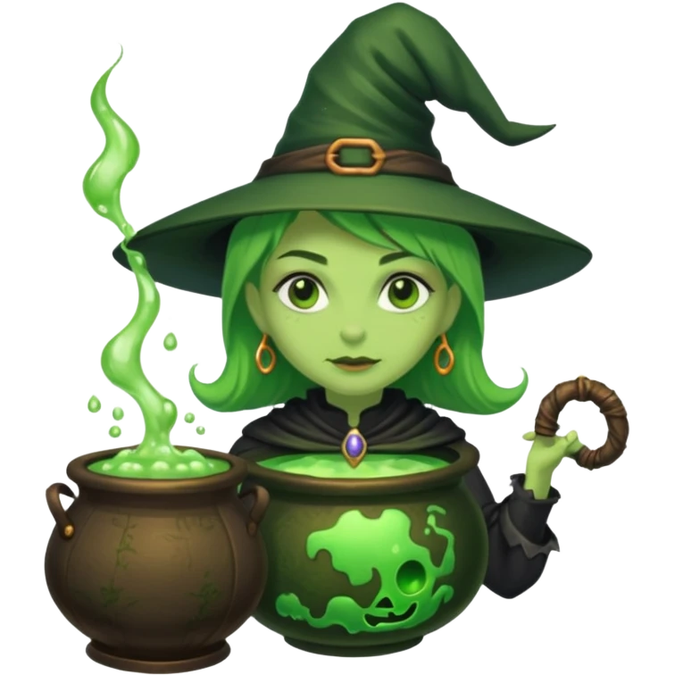 green witch cooking potion emoji