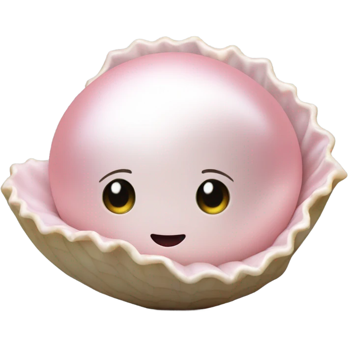 pearl in a shell light pink  emoji
