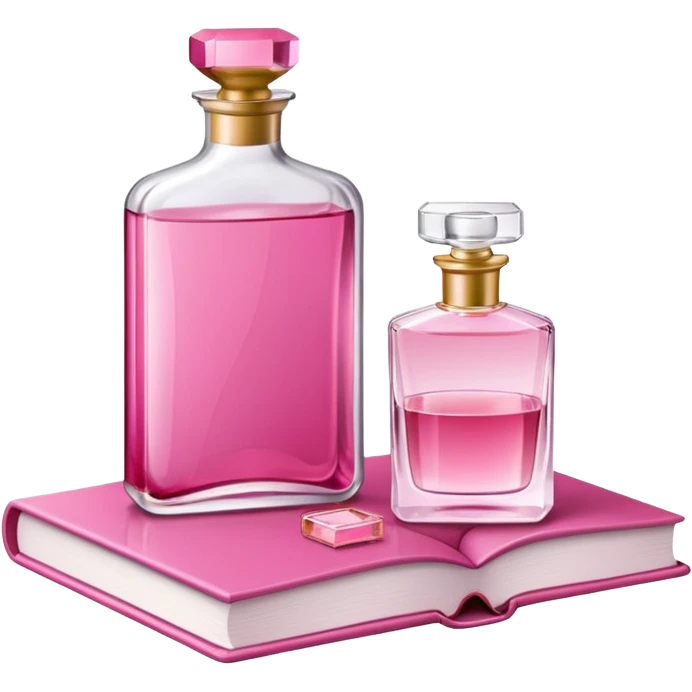 pink bookbook and fragance emoji