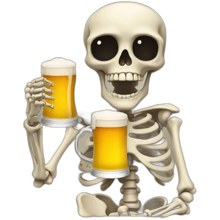 Skeleton with a beer emoji
