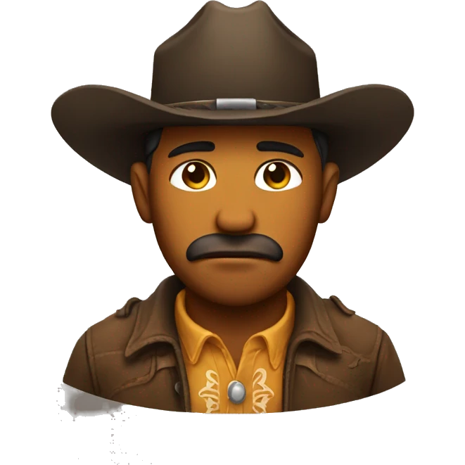Cowboy emoji face, sad emoji
