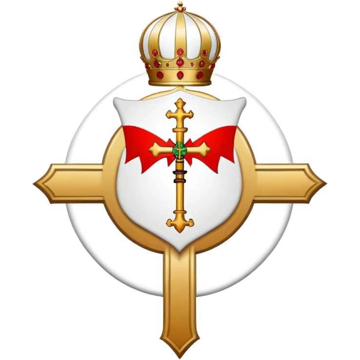 Pope's emblem with a touch of red emoji