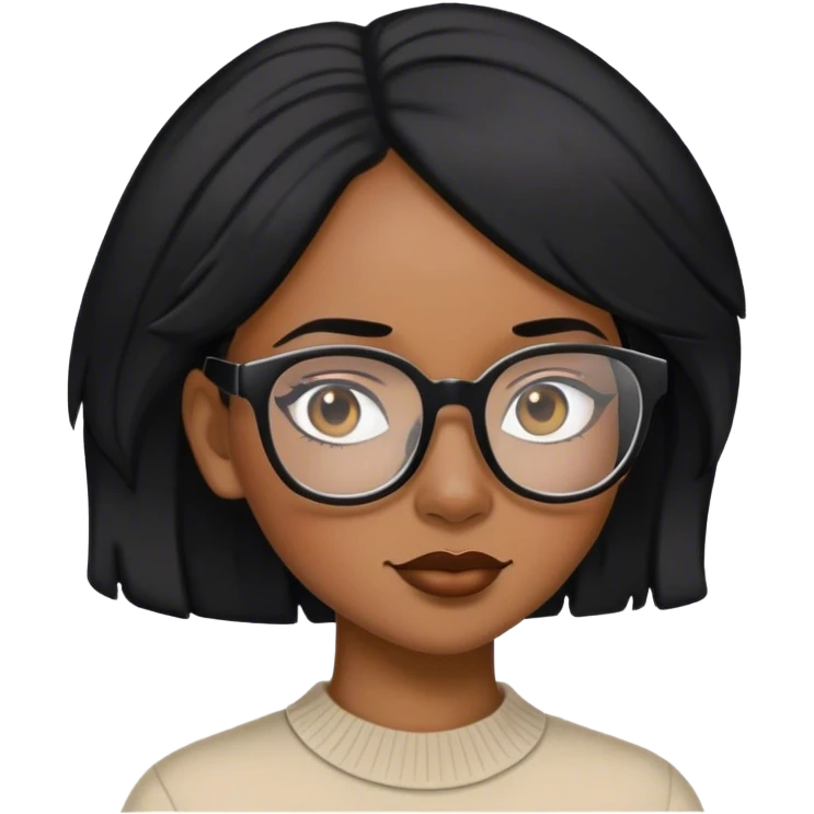 hot female inmate black hair and glasses emoji