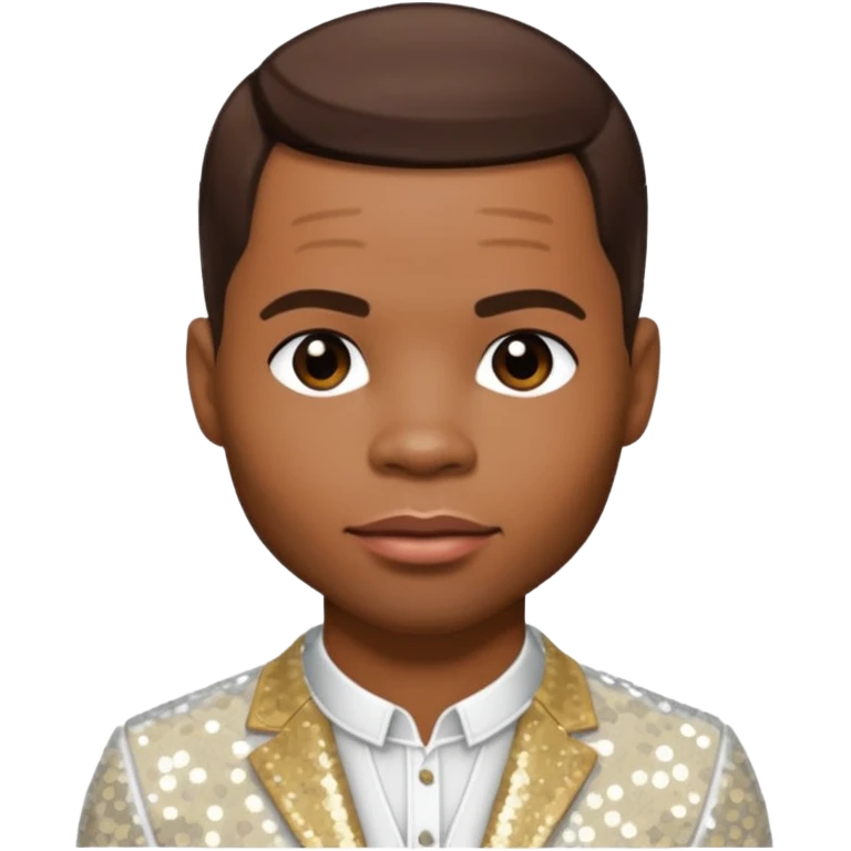 Kirk Franklin with dark brown hair, white sequin outfit  emoji