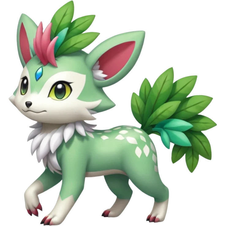 Colorful Exotic Randomly-colored Cartoon Anime Meloetta-Shaymin-WereGarurumon-Trico-Pokémon-Fakémon-fusion-hybrid-creature emoji