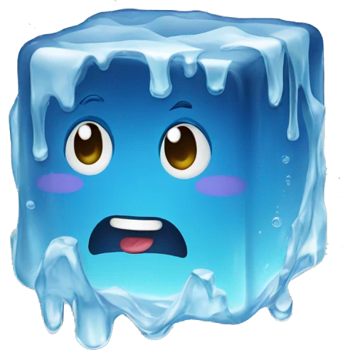 Melting ice cube emoji