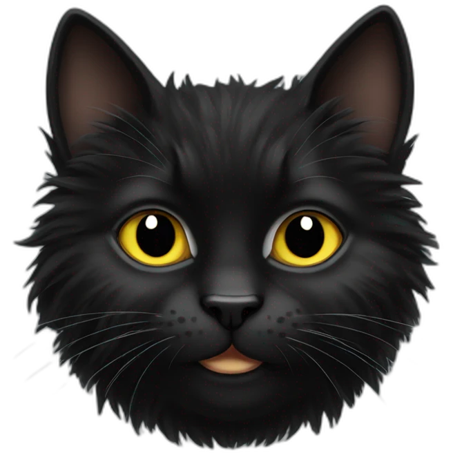 fluffy black cat emoji