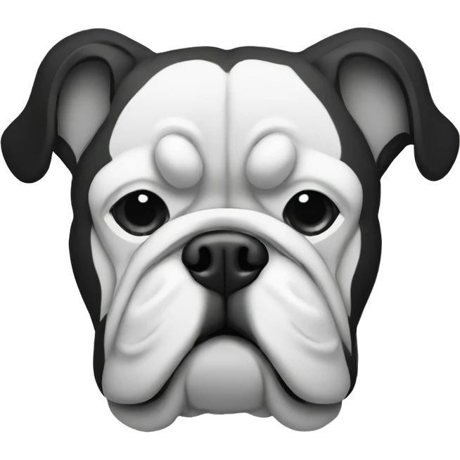 an outline of a bulldog in black and white emoji emoji