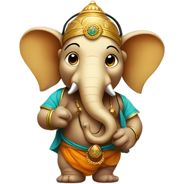 little ganesh with headphones on head emoji