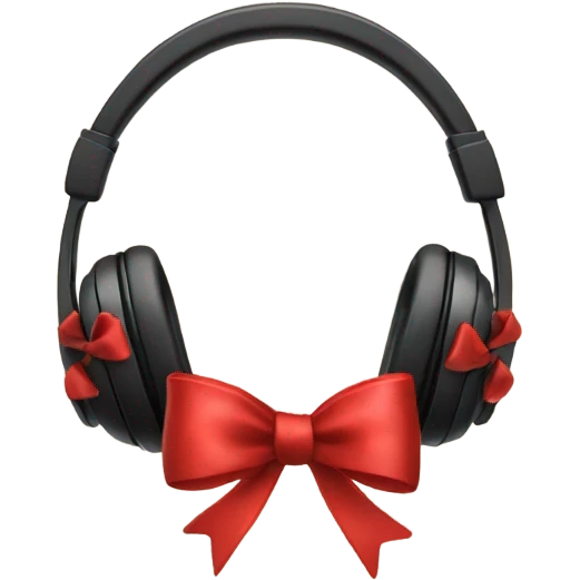 headphones with red bows emoji