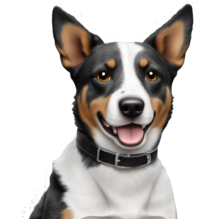 Cattle dog black and white emoji
