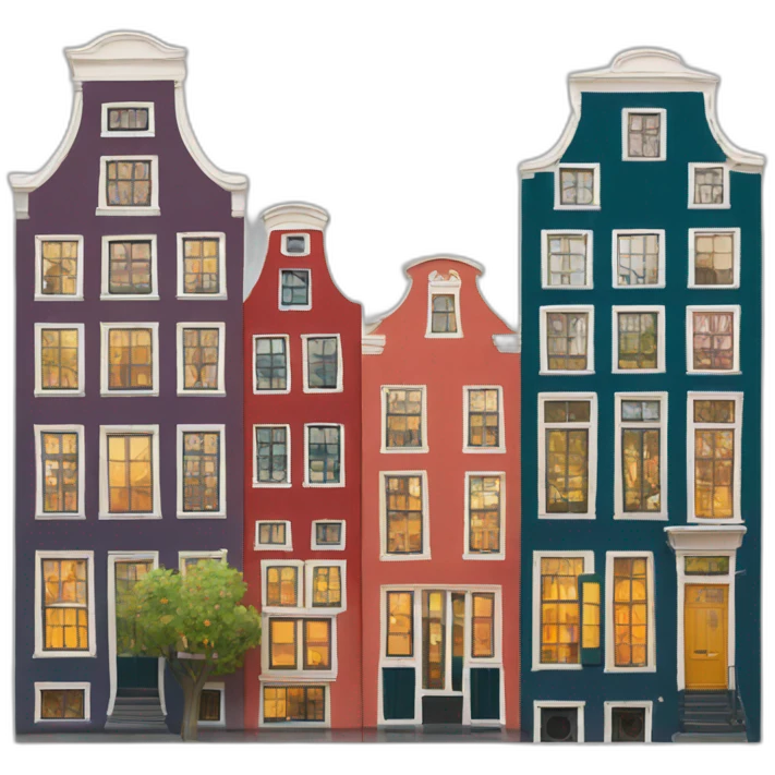 Amsterdam colorful houses emoji