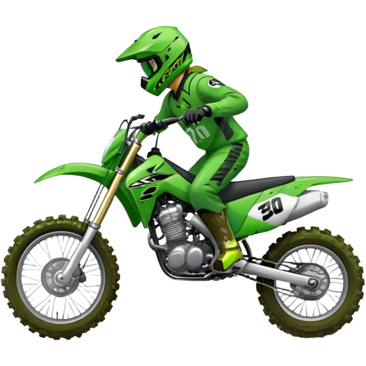 green kawasaki 250 dirt bike emoji