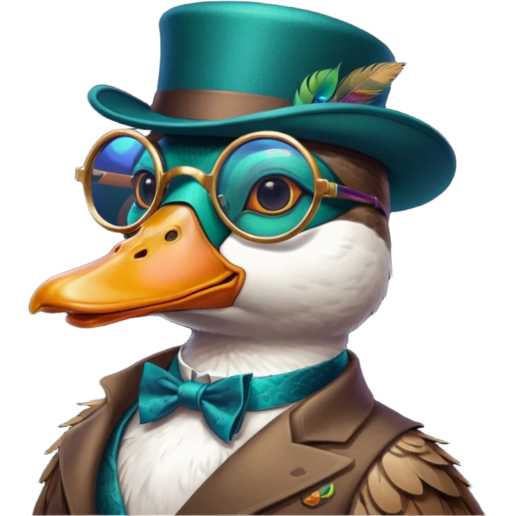 Create a mallard which has  a monocle glasses
 emoji
