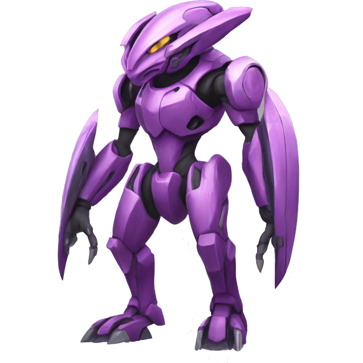 a Genesect-Raptor-Fakémon—hybrid with a futuristic visor-helmet full body emoji
