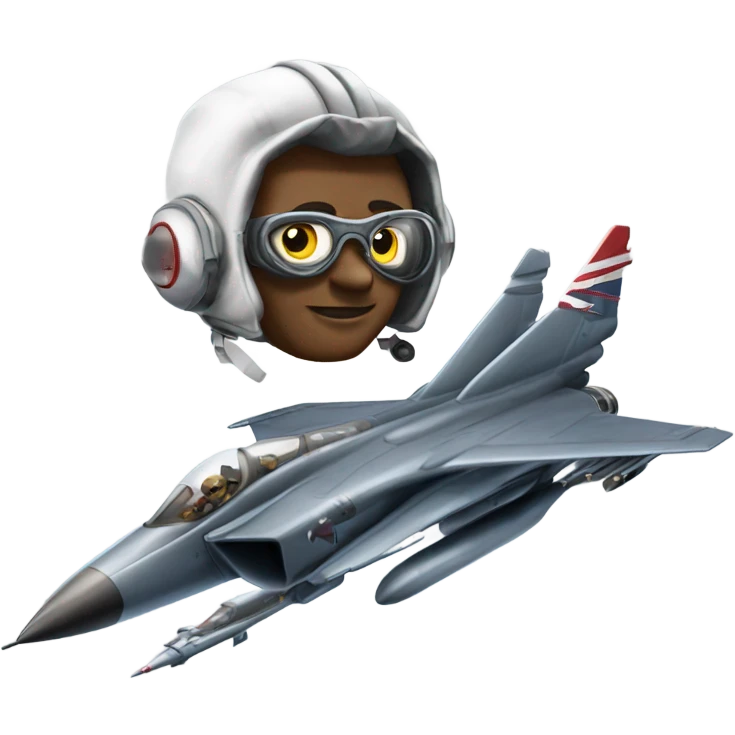 Isaac newton flying a fighter jet emoji
