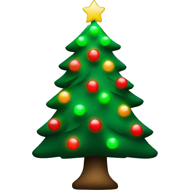 Christmas tree with green and red lights  emoji