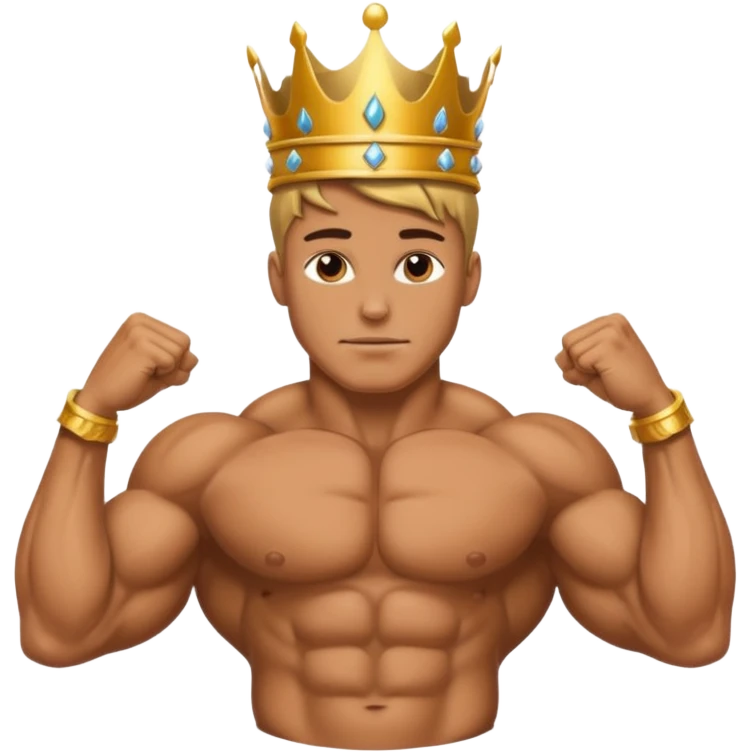 bodybuilder with a crown emoji