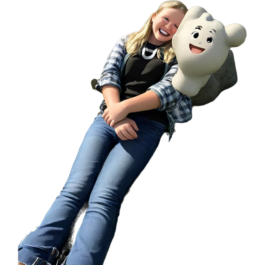 smiling girl in nature emoji