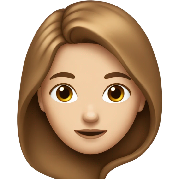 White girl with long brown hair emoji
