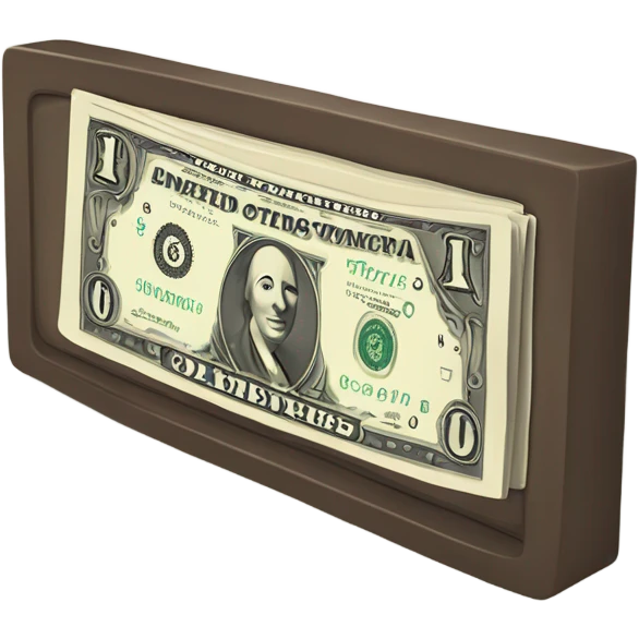 Billetes encima de un muebl emoji