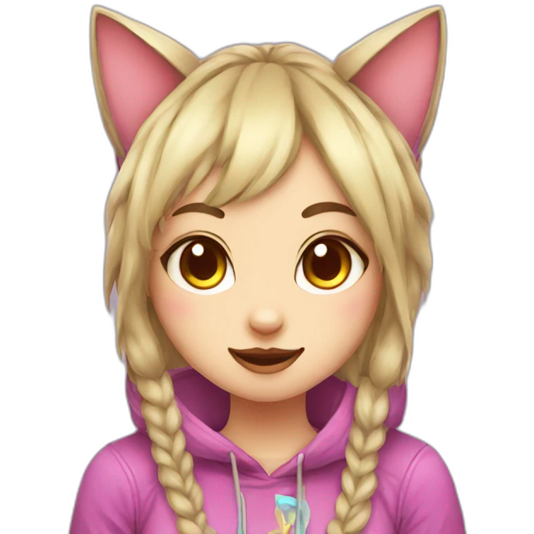 gamer kawaii cat girl emoji