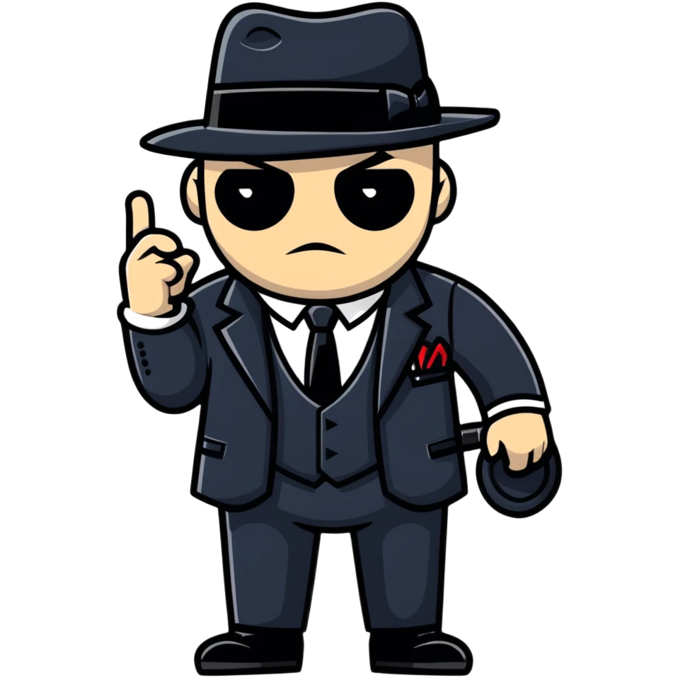 tough mafia gangster with pinstripe suit emoji