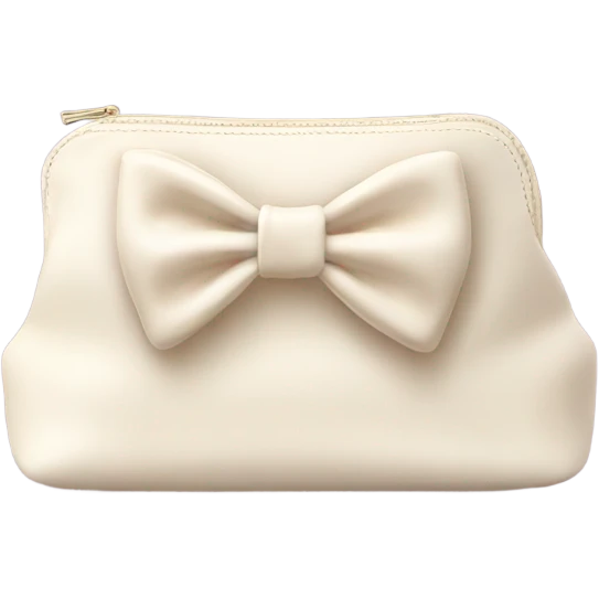 cream cosmetic bag with bow emoji