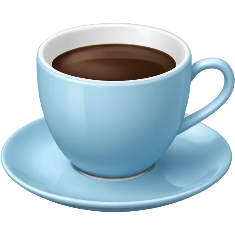 coffee cup and saucer in the colour light blue emoji