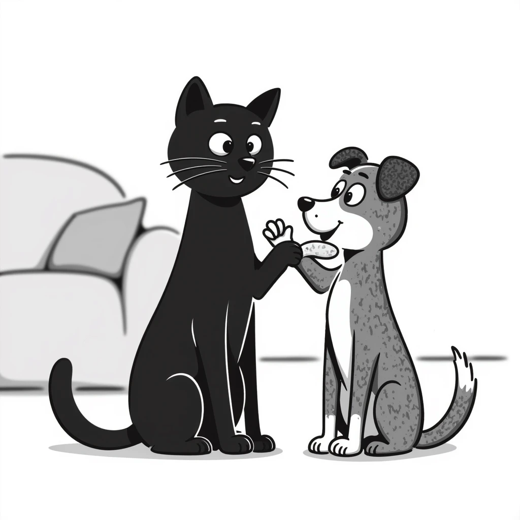 a cat and dogs together emoji