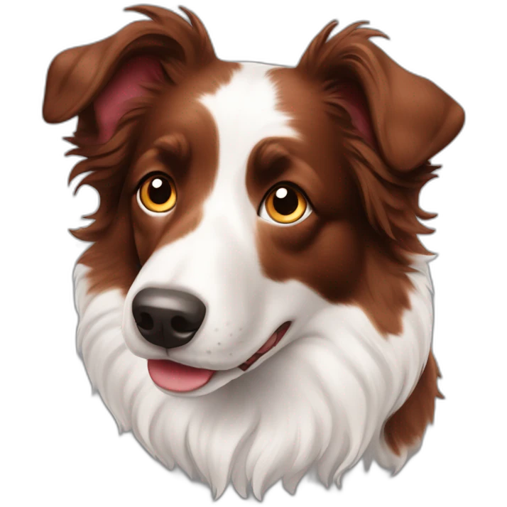 Border collie red merle emoji