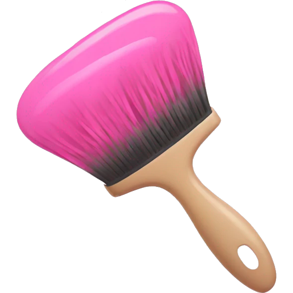 Pink and beige hair brush emoji