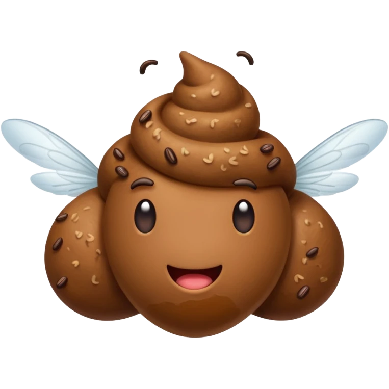 Flying poop emoji